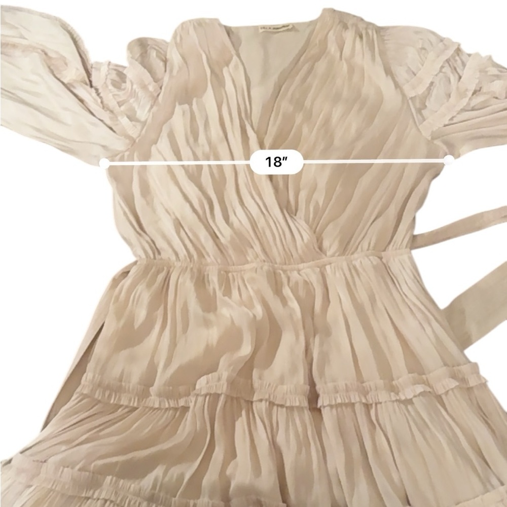 Ulla Johnson Amal Ivory Silky Ruffle Long Sleeve Wrap Top Boho Mini Dress Sz 8‎ - Picture 15 of 16